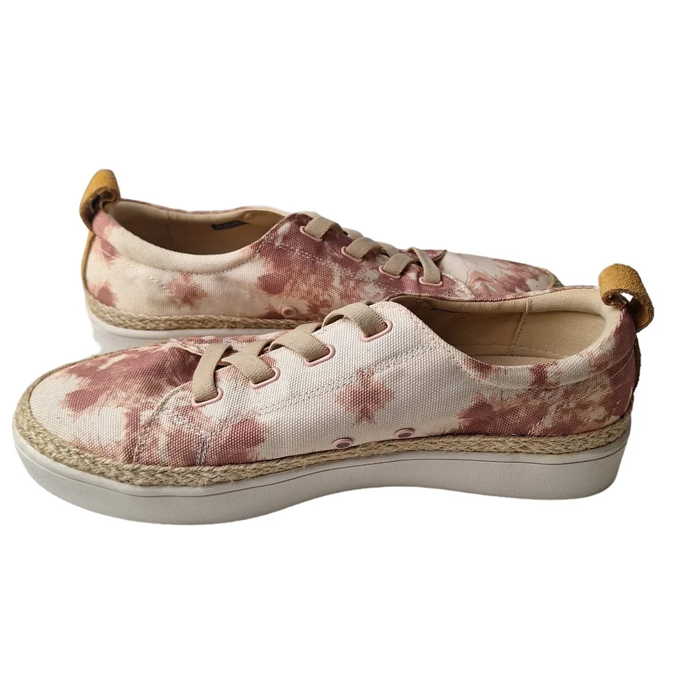 Spenco Women Blush Malibu Lace Jute Trim Breathable Lace-Up Sneaker